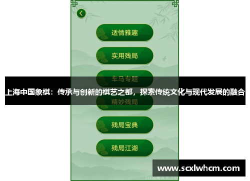 上海中国象棋：传承与创新的棋艺之都，探索传统文化与现代发展的融合